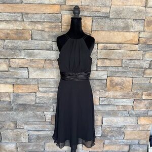 Elegant Black LANDMARK Chiffon Halter Evening Dress